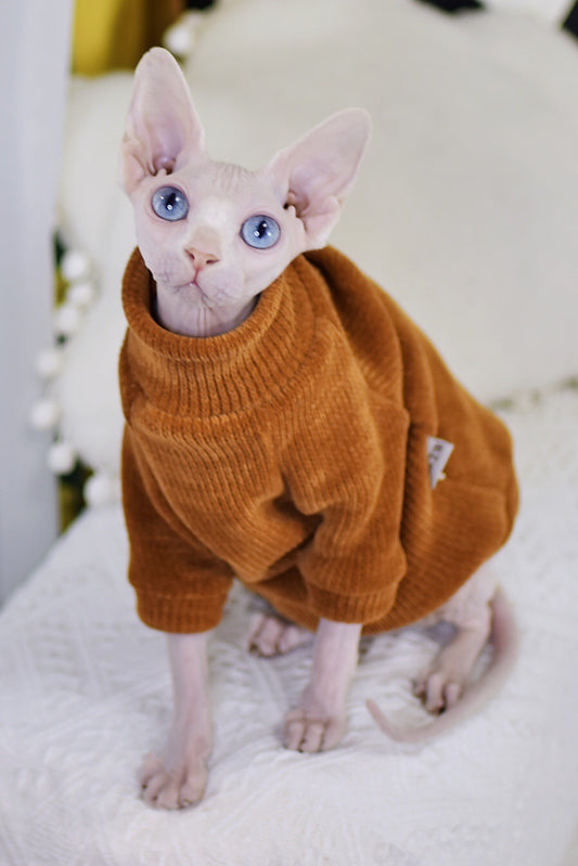 Chenille Winter Sweater for Hairless Cats