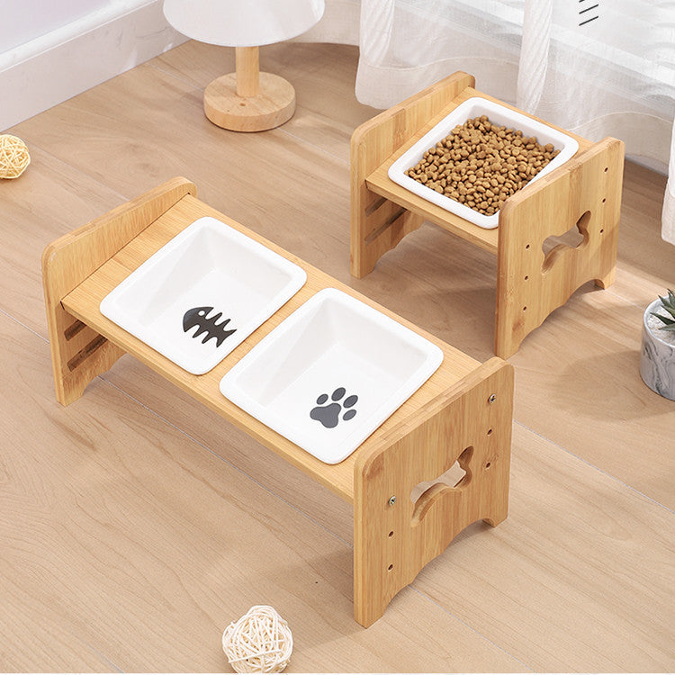 Adjustable Raised Pet Bowl with Neck Support