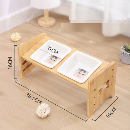 Adjustable Raised Pet Bowl with Neck Support