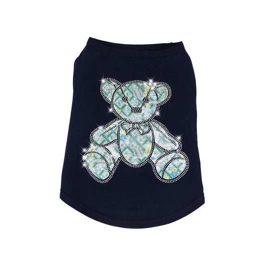 Embossed Bear Print Sleeveless Pet Shirt