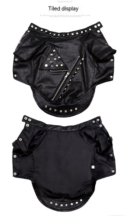 Korean-Style Leather Dog Winter Coat