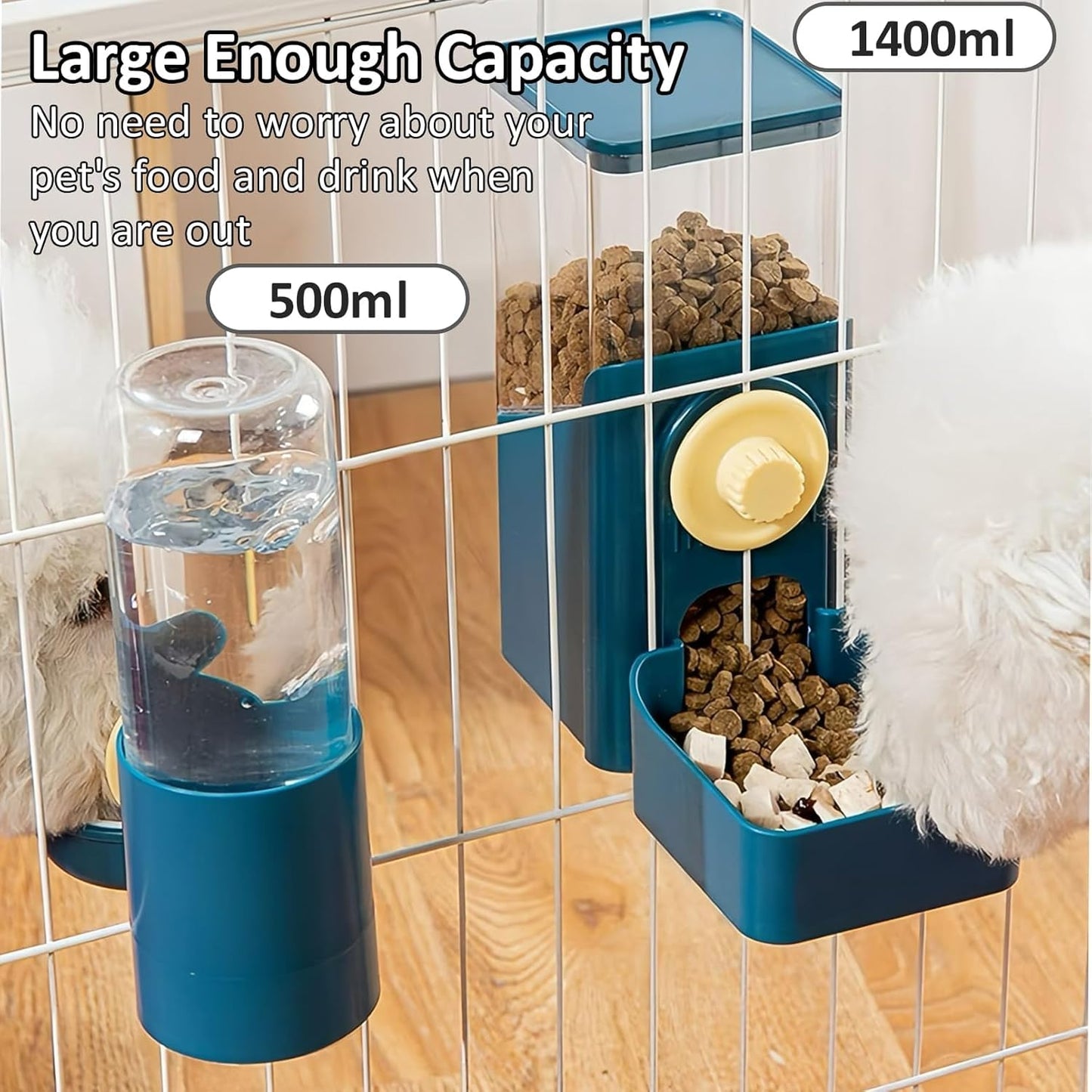 2-in-1 Hanging Food & Water Station for Small Pets