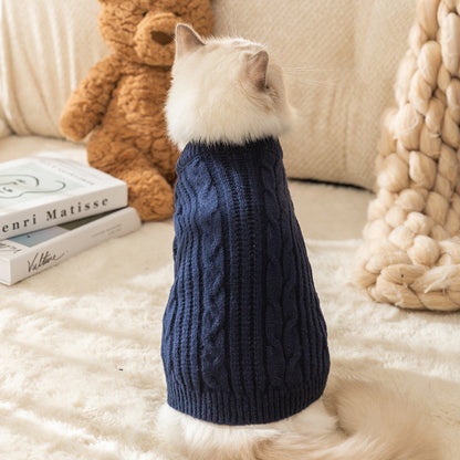 Cozy Solid Color Anti-Lint Cat Sweater