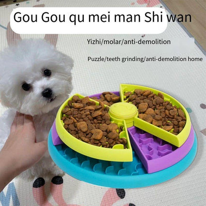 Anti-Choke Rotating Puzzle Feeder Bowl